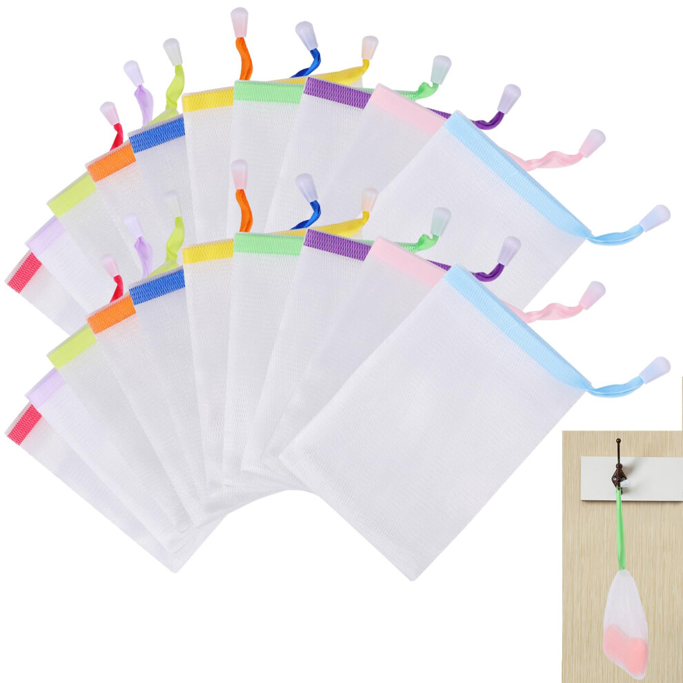 20PCS Exfoliating Soap Saver Bags with Drawstring Mesh Pouch for Shower and Gentle Skin Care