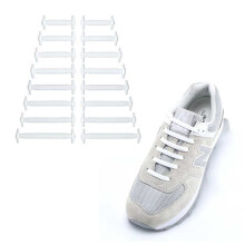 Cordones elásticos de silicona para todo tipo de zapatos. Color blanco.