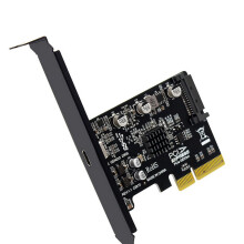 Carte USB PCIe Type C PCIExpress4X vers USB 3.2 Gen2 x2 (20 Gbit/s) avec chipset ASM3242 pour Windows 8/10/Linux