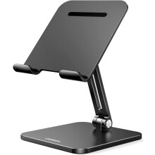Supporto per tablet da scrivania regolabile in alluminio, supporto portatile pieghevole per casa e ufficio.