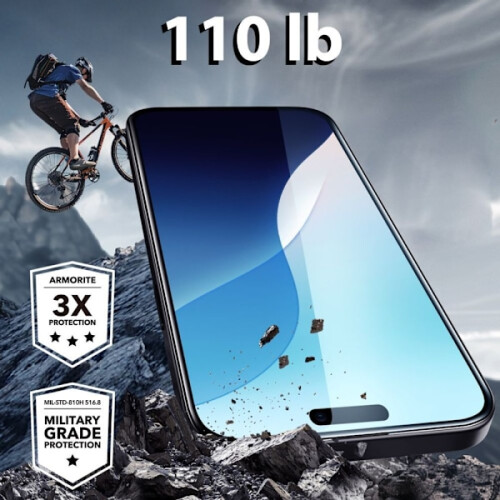 ESR συμβατό με το προστατευτικό οθόνης Armorite για iPhone16Pro με μαύρο πλαίσιο 1