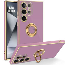 Suojakuori - yhteensopiva Samsungin kanssa - Galaxy S24Ultra - pehmeä silikoni - violetti - pyörimistuki violetti