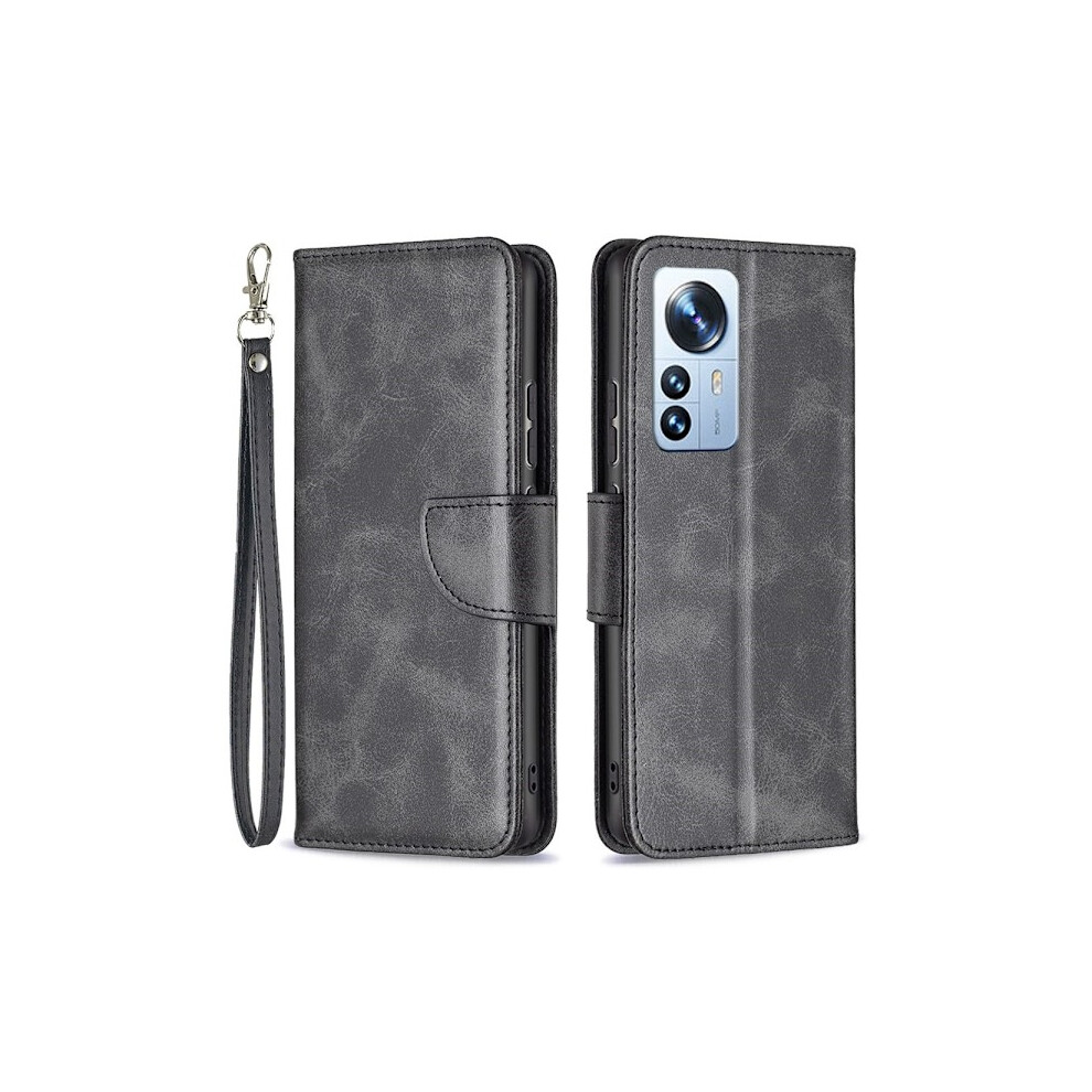 Skalo Compatible With Xiaomi 12 Pro Wallet Case In Pu Leather - Black 9173940899520