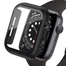 Kovakuorinen suojakuori, yhteensopiva Apple Watch 9 8 7 6 5 4SE:n kanssa, 38/40/41/42/44/45 mm, musta