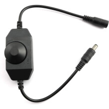 Variateur de bande LED 12V/24V CC avec adaptateur, bouton de réglage manuel de la luminosité pour lampe LED monochrome, compatible avec connecteurs