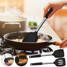 Espátula Quinlirra em aço inoxidável resistente a altas temperaturas, compatível com panelas antiaderentes, utensílio de cozinha para refogar e