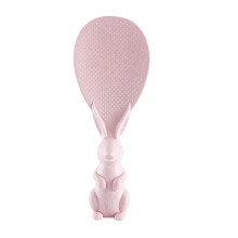 Jygee Reiskocherlöffel aus Kunststoff, Reislöffel aus Weizenfaser, Tierform, antihaftbeschichtet, rosa