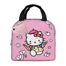 Lancheira térmica unissex Hello Kitty com zíper, impermeável e reutilizável, ideal para escritório, piquenique e trabalho - Estilo 6