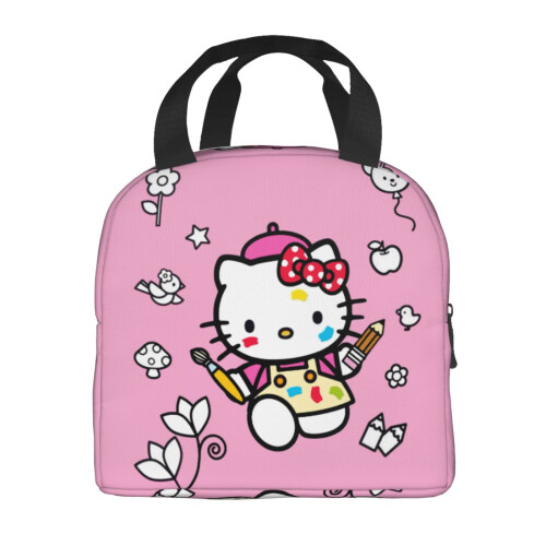 Γυναικεία τσάντα φαγητού Hello Kitty με φερμουάρ, αδιάβροχη και επαναχρησιμοποιήσιμη, 2