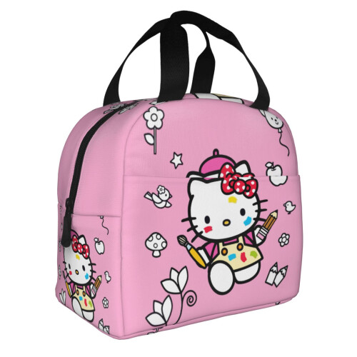 Γυναικεία τσάντα φαγητού Hello Kitty με φερμουάρ, αδιάβροχη και επαναχρησιμοποιήσιμη, 1