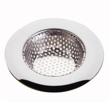 Keukenafvoerzeef, 11,4 cm brede rand, roestvrijstalen gaas, anti-verstopping, haarvanger voor badkamer- en doucheafvoeren, geperforeerd