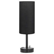 Lampada da tavolo moderna per comodino - Lampada da comodino dimmerabile a 3 livelli con porte USB e prese, lampada notturna per lettura, cameretta,