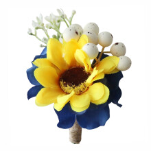 GadgetVLot Imitatie zonnebloem corsage bruiloft polsbloem ceremonie simulatie pak decoraties jubileum zijden boutonnière