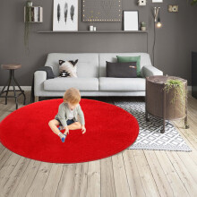Tapete redondo ZZkhGo de 101,6 cm (40 pol.), com pelo curto, para uso interno e externo, não solta pelos, lavável e fácil de cuidar, ideal para