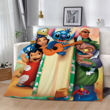 Lilo & Stitch-teppe, mykt, varmt, dekorativt sengeteppe til soverom, stue, juledekorasjon