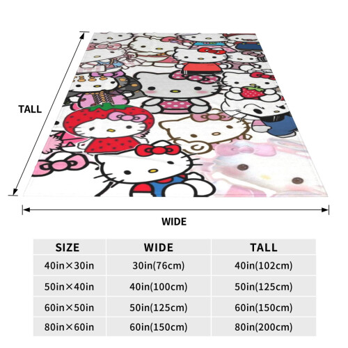 Κουβέρτα Hello Kitty Ελαφριά, Άνετη, Καναπές-Κρεβάτι, Υπερ-Μαλακές, Φανελένιες, Φλις, 1