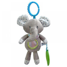 Hangend ratelspeeltje voor baby's met bijtring, pluche dierenring voor kinderwagen, wieg, autobedje en windgong voor baby's van 0-12 maanden,