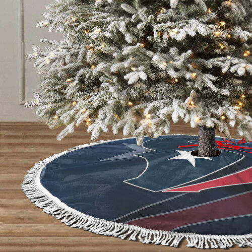 Φούστα με βελούδινη μπορντούρα Texans Christmas Fringe Edge για το δέντρο, συμβατή με τη 2
