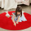 ZZkhGo Round Rug40in, Χαλί Δαπέδου Εσωτερικού Χώρου για Κοντές Τρίχες, Δεν Ρίχνει Τρίχες & 4