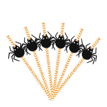 72 τεμάχια χάρτινα καλαμάκια για το Halloween - 7,7 ίντσες - αράχνη, κρανίο, μάτι,