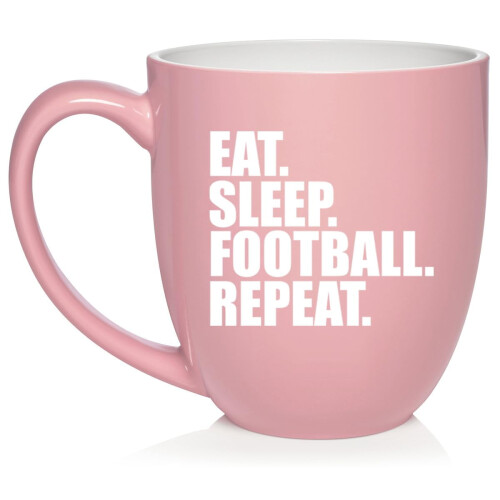 Κεραμική κούπα καφέ Eat Sleep Football Repeat Δώρο για Εκείνην, Αυτόν, Φίλο, Συνάδελφο,