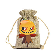 Winysin Halloween-Beutel mit Kordelzug, wiederverwendbare Leinen-Geschenktüten für Halloween-Partys und Süßigkeitenaufbewahrung, süße