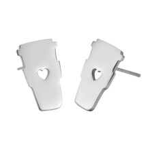 RSAMD Chic Orecchino da donna in acciaio inossidabile, colore argento, a perno - 01#(coppa)