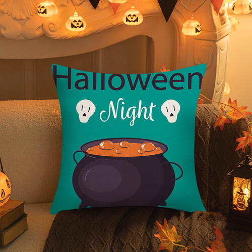 2 τεμάχια κάλυμμα μαξιλαριού Halloween 17,7" από ύφασμα και λινό, συμβατό με διακόσμηση