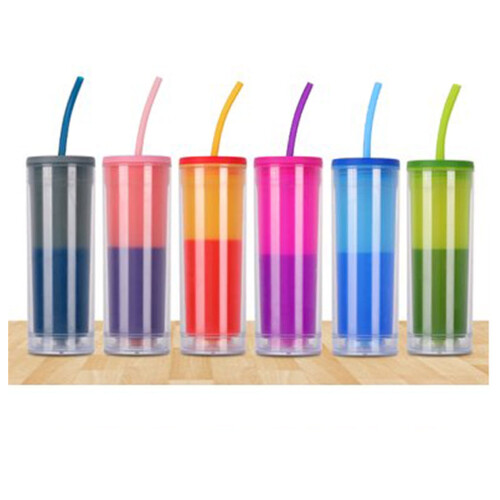 Happon6Pack16oz Επαναχρησιμοποιούμενο Ποτήρι με Καπάκια & Καλαμάκια, Πλαστικά Ποτήρια