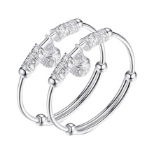 LEAQU2Pcs justerbar spedbarn baby preging klokke armbånd hånd armbånd smykker gave