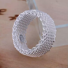 RSAMD bellissimo anello da donna in argento massiccio, grazioso e alla moda, gioiello in maglia, 925-USA TAGLIA 10