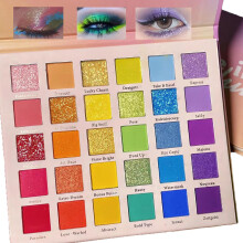 30 Color Eyeshadow Palette Matte and Shimmer, Waterproof LongLasting Pigment Rainbow Kit