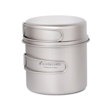 Kompakt kogegrej, let campingkøkkengrej med foldbare håndtag, 1100 ml gryde og 350 ml pande