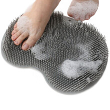 Dusch-Fußbürste aus Silikon, Rückenbürste, rutschfeste Badematte, Massagebürste, Fußwaschpad, Körperreinigungswerkzeug