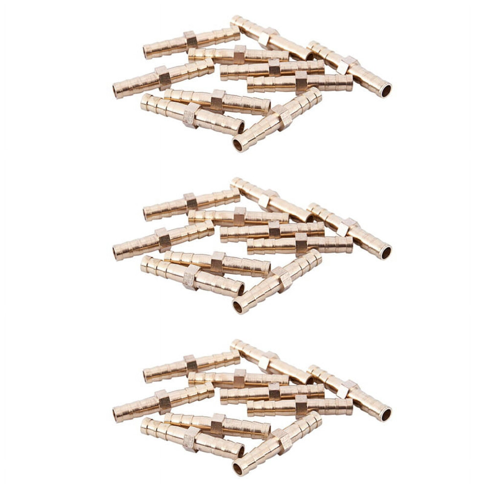 30 Pieces Brass 6 Mm Straight For Hose Quick Coupling, Golden 9448196942758