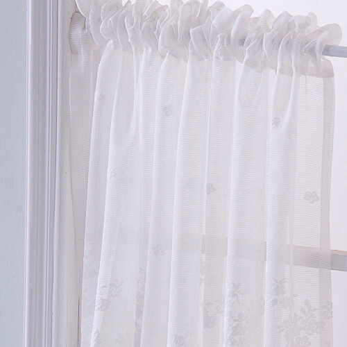 maxiaxia Δαντελένια Κουρτίνα Valances 51x16 ίντσες, Κεντημένα Λουλουδάτα Swags, Ημιδιαφανείς 1
