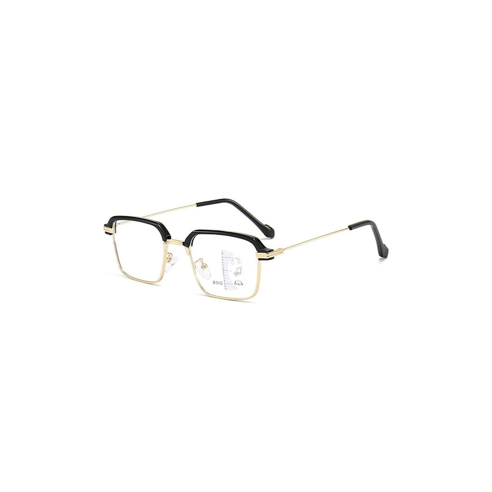 Blue/Light/Gold Anti- Reading Glasses Square Glasses Strength Strength 350