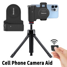 jixopn Magnetic Phone Grip Holder with Bluetooth, Compatible with iPhone 15/14 & Samsung, Anti-shake Handle + Detachable Tripod Adapter for Video