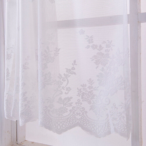 maxiaxia Δαντελένια Κουρτίνα Valances 51x16 ίντσες, Κεντημένα Λουλουδάτα Swags, Ημιδιαφανείς 2