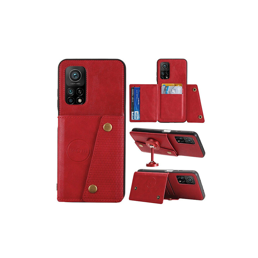Compatible With Xiaomi Mi 10T Pro - Effective Stylish Case With Card Holder Red 9004841002644