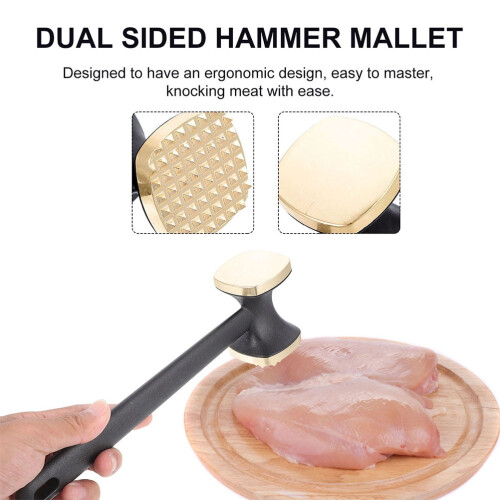 Dual Sided Meat Tenderizer Hammer Mallet Kitchen Tool for Steak Beef Ergonomic Design 2Pcs Set 1