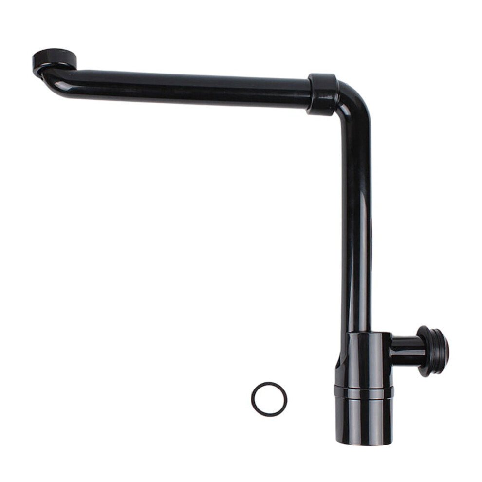Minxio 1 1/4 Inch Space-Saving Sink Waste Trap For Bathroom Adjustable Washbasin Siphon,Black 9004841004488