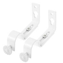 6 Pcs Black Curtain Rod Bracket Valance Window Adjustable Heavy White