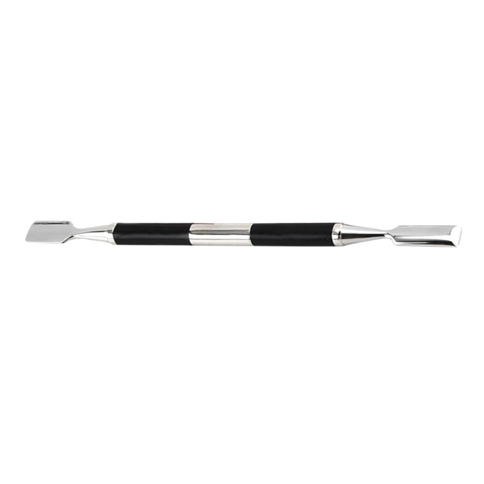 Stainless Steel DoubleHead Cuticle Remover Tool with NonSlip Handle for Manicure and Pedicure