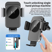 Intelligens 15 W-os vezeték nélküli töltő autós tartó, kompatibilis iPhone, Samsung és 4,7–6,9 hüvelykes telefonokkal