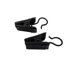 100pcs Drapery Eletroplating Iron Rings with Hooks Curtain Metal Loops with Clips (Black)