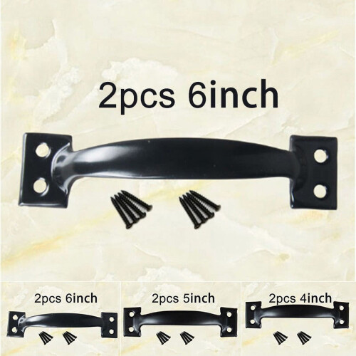 Leke 2Pcs 5inch Barn Door Handle Gate Handle Pull for Sliding Barn Doors Gates Garages Sheds,Black 2