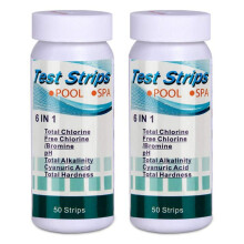 100 stk. 6-i-1 pH-testpapir for svømmebasseng, klorteststrimler