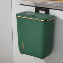Pattumiera da cucina Qnjujn da 2,4 galloni con coperchio, cestino per rifiuti da appendere per anta del mobile, compatibile con bancone della cucina