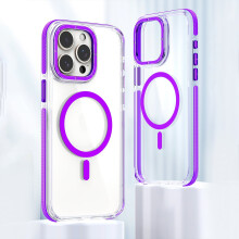 Vhodné pro kompatibilní s iPhone15P, dvoubarevné průhledné magnetické ochranné pouzdro Xuncai na mobilní telefon, odolné proti pádu a